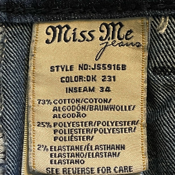 Miss Me Signature Rise Embellished Jeans Size 26 - Picture 7 of 14
